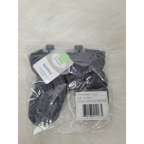 Luvable Friends Baby Girls' Cozy Fleece Booties New With Tags 12-18 Months - Picture 5 of 5